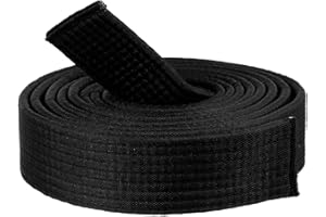 CIATBYYJ Ceintures noires à double enroulement de 280 cm en mélange de coton et de polyester durable pour arts martiaux pour karaté, judo, taekwondo, karaté pour enfants et adultes, ajustement