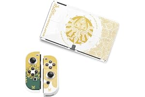 LAAZII Coque de protection Switch Tears of the Kingdom, Etui de protection rigide compatible avec Switch, Switch avec poignées Switch confortables et 2 capuchons de joystick (Blanc)