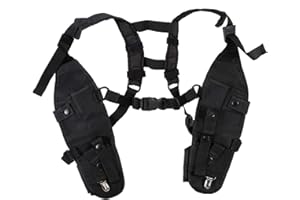 Sutinna Universal Two-Way Radio Shoulder Holster, Nylon Radio Rescue Cover, Chest Holder with Adjustable Shoulder Strap for Rescue Essentials