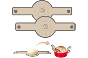 KOOLSTUFFS Silicone Bread Sling for Dutch Oven, Non Stick Reusable Bread Mat, 2PCS Sourdough Sling for Bread Making Accessories & Sourdough Gifts