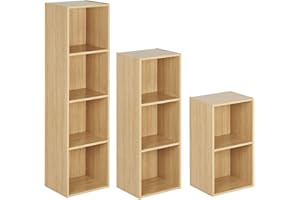 Hartleys Wooden Oak Effect Cube Storage Unit - Choice of Size