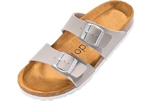 Palado Pantoletten Damen Samos - elegante Sandalen Made in Spain - bequeme Hausschuhe mit dämpfendem Kork-Fußbett - modische Sommerschuhe