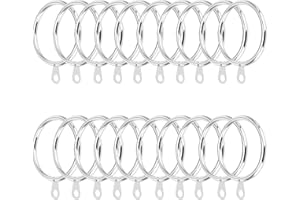LAKEDO Metal Curtain Rings【20 Pack, Silver】30mm I Heavy Duty Iron Curtain Rings For Hanging Window And Shower Curtains - Drape Sliding Curtain Pole Rings – Silver, Black And Brass Colors