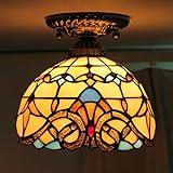 lampadario Tiffany 8-Inch barocco europeo Warm creativo Retro Cafe balcone luci navata laterale Luci da plafone Sala