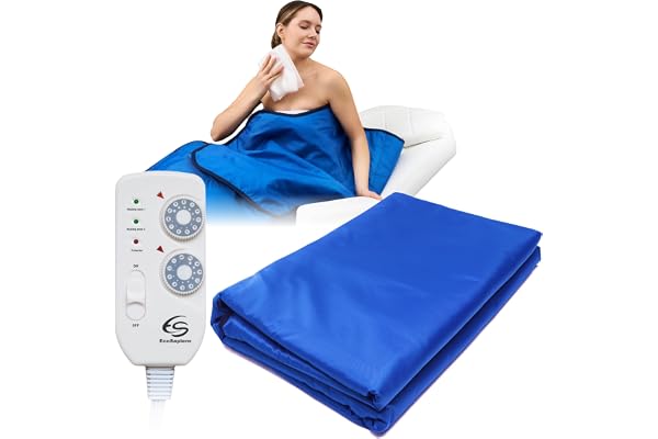 Couverture de Sauna Infrarouge 180 * 220 cm, télécommande à 2 zones, SPA portable à domicile, thérapie infrarouge, désintoxication du corps, transpiration chaude anti-âge, appareil de beauté