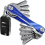 KeySmart - Portachiavi e organizzatore di chiavi compatto (max. 14 chiavi, Blu)