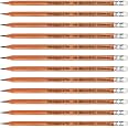 Lot De 12 Crayons à Papier HB Avec Gomme - OFFICER PRODUCTS Donau - Bois Laqué Jaune - Pour Dessin Et écriture