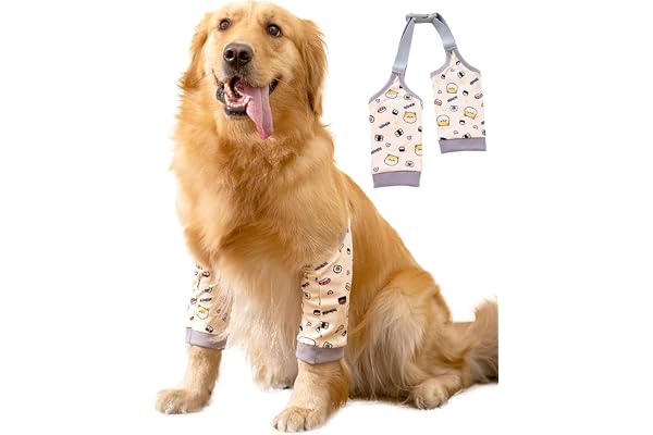 Dog Elbow Protector Pad, Dog Elbow Protector for Calluses, 36-42kg Dog Recovery Suit for Front Legs, Soft Recovery Sleeves with Elastic Band, Knee Brace Protector Pads for 2XL Dogs Stop Licking Wounds