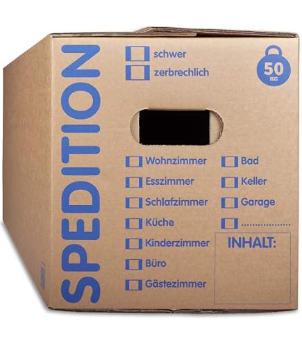 Karton 600x300x150 10 Faltkartons 500x500x300mm (Innenmaß) – Stabile Versandkartons, 1-wellig, Braun Versandkartons 500x500x300mm