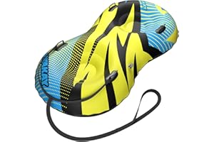 QWAKAY Snow Tube for Sledding Heavy Duty - Snow Sled for Kids and Adult - 47 Inch 68 Inch Large Inflatable Sleds Snow Tubes with Towable Rope - Inner Tube Snow Sledding for Winter Outdoor Sport Fun