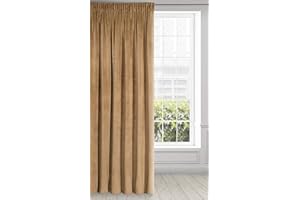 Eurofirany ria Tenda Oscurante, Tenda con Fettuccia Arricciatenda - 1 pz, Tenda Extra Lunga, Elegante, Tinta Unita, Soggiorno, Camera da Letto, Densità 290 g/m², 140x270 cm, Giallo Miele