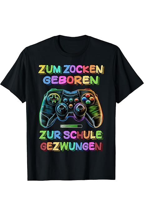 Shirtracer Jungen T-Shirt – „Ich Liebe Es, Wenn Meine Mama Mich Zocken Lässt“, Controller Design, Grau Meliert
