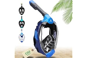 Khroom Maschera Snorkeling per Adulti e Bambini con Sicurezza CO2 Certificata DEKRA | Seaview X Full Face Mask - Immersione, Lente Cristallina Anti Nebbia, 100% Silicone, Snorkel Dry