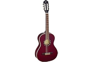 Ortega Guitars 3/4 Konzert Gitarre – Family Series – Inklusive Gig Bag – Fichte, Mahagoni, Rot (R121-3/4WR)