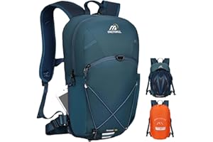 ONETOALL Cycling Backpack, Lightweight & Waterproof Running Bag with Detachable Waist Belt, 12L Small Hiking Rucksack for Biking Trekking Skiing