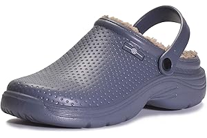 HSYOOES Zoccoli Donna Invernali Uomo Pantofole Impermeabile Sabot Scarpa Giardino Pelliccia Ciabatte Imbottite e Calde Pantofole da Giardino Antiscivolo Ciabatte