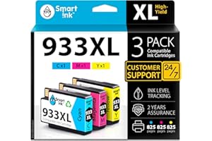 ‎SMART INK Smart Ink Kompatybilne Tusz Zamiennik HP 932XL 933XL 932 933 XL (C/M/Y pakiet trzech sztuk) do użytku z Officejet 6600 6100 6700 7110 7510 7610 7612