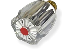 STABILO SANITAER Stabilo-Sanitaer Hahnoberteil 1/2 Zoll rot Ventil Oberteil Messing Warmwasser mit Acryl-Griff Ersatzteil Armatur Wasserhahn