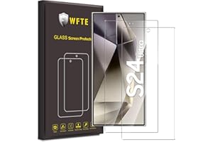 WFTE [2-Pack Protector de Pantalla para Samsung Galaxy S24 Ultra 5G,9H Dureza,Huellas Dactilares libre,Sin Burbujas,HD Film Cristal Templado Protector de Pantalla Samsung Galaxy S24 Ultra 5G