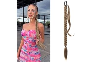 QKEPCY Pferdeschwanz Haarteil Zopf Pferdeschwanz Haarverlängerung 80cm Glatt Haarverlängerungen Natürlich Kunsthaar Wrap on Ponytail Pferdeschwanz Verlängerung Perücke Haarteil für Zopf