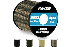 Omtofo 50 m paracord 550 nylonrep 4 mm, 7 kärntrådar paracord, svart fallskärmslina, nylonsnöre för armband, lina, halsband, överlevnadsrep max. 250 kg (550 pund) (50 M-kamoufla)