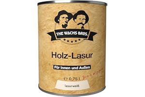 the wachs bros. Holzlasur Weiß für Innen und Außen - 0,75 L - natürliche Inhaltsstoffe - dauerhafter Schutz