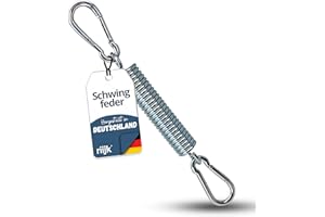 riijk Hängesessel Schwingfeder für Hängesessel mit Gestell oder Deckenmontage | 2 Karabiner | Für Hängestuhl, Hängeschaukel und Boxsack Halterung | Made in Germany