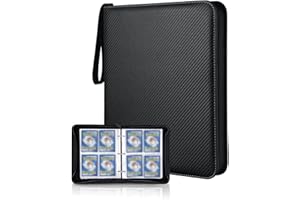 SCBOY Album Na Karty kolekcjonerski Album Na Karty Z Zamkiem Błyskawicznym Mieści 400 Kart 50 Stron Kompatybilny Z Różnymi Kartami Prezent Dla Dzieci (Czarny)