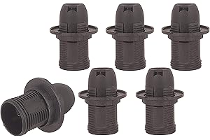 FExYinz Douille E14 Courte à Visser pour Lustre/Bougie - Ignifuge 210°C, Anti-Oxydation, CE/RoHS, Installation Rapide (Noir) 6 pièces