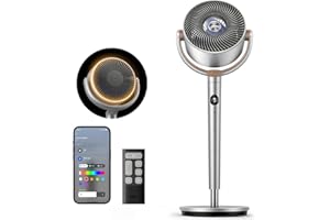 Dreo 40 Inch Smart Standing Fan, 20dB Silent Pedestal Fans for Bedroom, 120°+120° Oscillating Quiet Cooling Fan, Wi-Fi/Voice Control, DC Motor, 9 Speeds, 6 Modes, 12H Timer, 90 ft Circulator, Silver