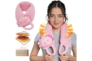 Mewaii Peluche Riscaldabile in Microonde per il Collo Stuffed Animali Axolotl Rosa Riscaldamento Pad Cuscino Peluche Caldo o Freddo per Ragazze Donne
