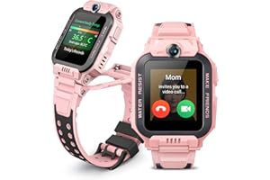 imoo Z7 Reloj Inteligente para niños, Reloj Inteligente con función de videollamada HD bidireccional de Larga duración, Reloj GPS para niños con posicionamiento(Rose)