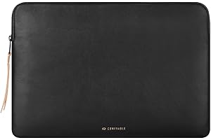 Comfyable Smukła ochronna obudowa na laptopa 13-14" do MacBooka Pro 14" M2 2023 Pro/Max i M1 2021 A2442, wszystkie 13-13" MacBook Pro i MacBook Air M2 M1, skórzana obudowa torby PU dla komputerów Mac, czarna