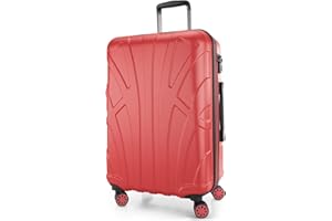 Suitline - Maleta rígida, Equipaje de Viaje, TSA, 66 cm, Aprox. 58 litros, 100% ABS Mate, Coral