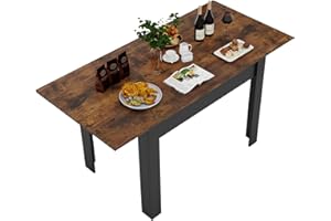 ‎ARTETHYS ARTETHYS Esstisch Ausziehbar 105/150x70 cm, Industrieller Küchentische Esszimmertisch, Rechteckiger Tischplatte für 4-6 Personen, Holztisch mit Metallbeinen, Tisch für Esszimmer, Küche, Wohnzimmer