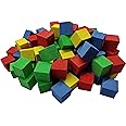 UpToSchoolWorksheets Kid,Teen,Adult Hard Foam Unit Cube Counters 100 Colourful For Patterns, Counting, Addition, Subtraction, Multiplication, Data Handling, Motor Skills Set Of 100 Pieces