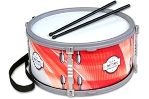Bontempi | BeatMaster - Tambour avec Double Membrane, Bandoulière et Baguettes De 25 cm pour Une Expérience Rythmique Complète, Rouge, 25x25x12 cm
