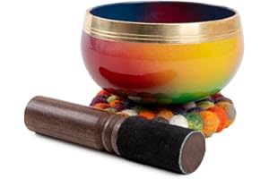 Himalayan Bazaar - Set di campane tibetane, facile da suonare per principianti, autentica meditazione consapevole, suono olistico, 7 chakra, regalo curativo