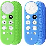 Pinowu Lot de 2 coques de télécommande (phosphorescent) compatibles avec Chromecast 2020 avec télécommande vocale Google TV, 