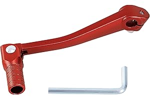Tunejoy Schalthebel Klappbar für Motorrad Klappschalthebel aus Aluminium für Geländemotorräder ATV Motocross Dirtbike Pitbike 150x52mm Rot