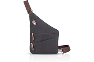 FANDARE Nouveau Sac de Poitrine Segmenté Sac d'Epaule Anti-vol Sacoche Homme Femme Sac Bandoulière Grande Sling Crossbody Bag pour Cyclisme Camping Équitation Voyage Polyester