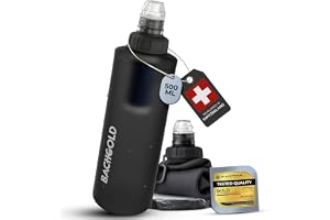 Bachgold Squeeze Vattenflaska med Vattenfilter & Virusfilter, Grå 500 ml