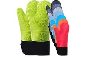trookee® - Manoplas Horno de Silicona - Guantes Barbacoa y Cocina - Juego de 2 Guantes Horno Resistentes al Calor +350ºC - Aptos para Horno y Barbacoas - Relleno Algodón 100% - Color Gris Antracita