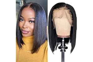 TNICE Bob Wigs Lace Front Human Hair Wig 13x4 Lace Front Wigs Brazilian Straight Bob Wig Human Hair Bob Lace Front Wigs 180% Density Short Bob Wigs for Black Women Natural Colour (12 inch)