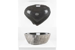 40 cm rundes Naturstein Waschbecken in grau von WOHNFREUDEN - Mit Unikatauswahl