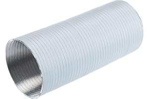 Steinberg14 Bianco Ø 120mm / 1.5metri Tubo Flessibile di Scarico in Alluminio - Tubo di Ventilazione Uscita Scarico Elemento Sistema di Alimentazione Aria Calda