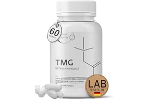 Nature spring® TMG betaina capsule | Capsule vegane Premium TMG | 500 mg betaina anidra (trimetilglicina) per capsula | elevata purezza | betaina anidrous (confezione da 60 pezzi)