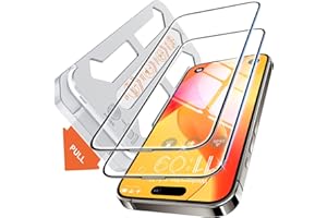 Tentoki Flash fit Verre Trempé pour iPhone 15 Pro 6,1 Pouces, vitre Protection ecran [Lot de 2] -[nouvelle génération] Installation ultra simple, Couverture Complète, Anti Rayures