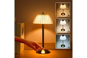 Lixada Rechargeable Cordless Table Lamp USB LED Battery Desk Lamp with Touch Control Dimmable 3 Light Colors Bedside Lamp Reading Lamp for Bars Restaurants Coffee Shop Living Room