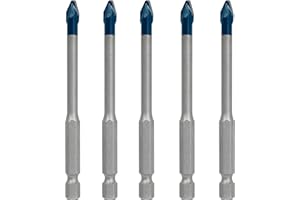 Bosch Professional 5x Set di Punte Expert HEX-9 HardCeramic per Tegole, Piastrelle, Ø 6 mm, Accessorio Trapano a Percussione
